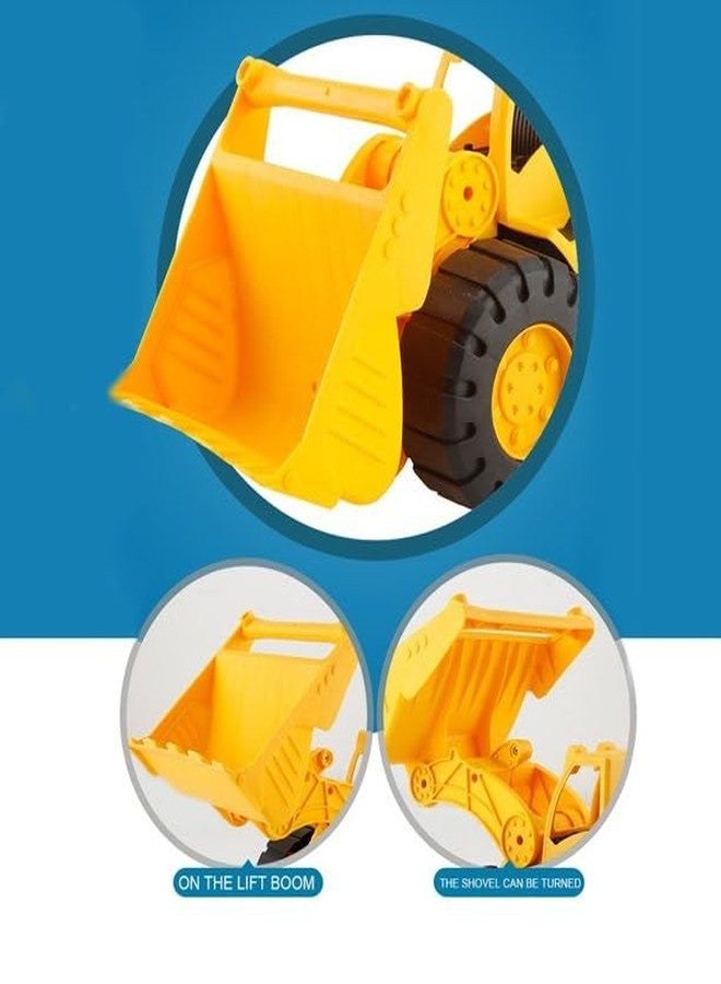 Globular Dumper Bulldozer 2 Piece Combo Vehicle Construction Engineering Truck Toy for Kids, Unbreakable Push and Go Truck for Kids Pull Back (23 x 16 CM Medium) Pack of 2 - Image 4